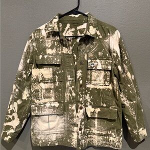 Green and White Splatter Jacket